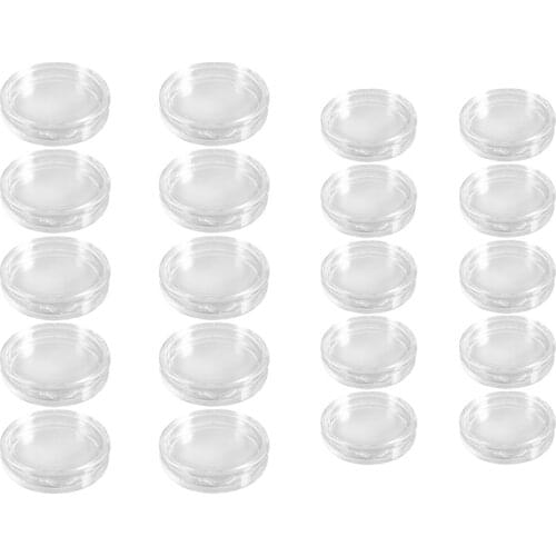 New 20 Pcs Small Round Transparent Plastic Coin Capsules Box, 10 Pcs 33mm & 10 Pcs 40mm