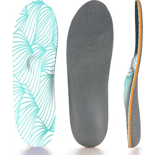 Green Stripe Memory Foam Arch Supports Orthotics Shoe Inserts Relieve High Arch, Foot Pain For Women and Men Casual Shoes