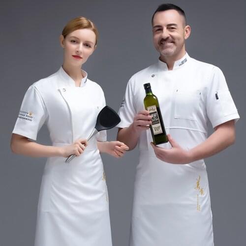 Bakery Hotel Restaurant Catering Cooking Pastry Cook Jacket Men Women Kitchen Workwear Short Sleeve Breathable Mesh Chef Uniform