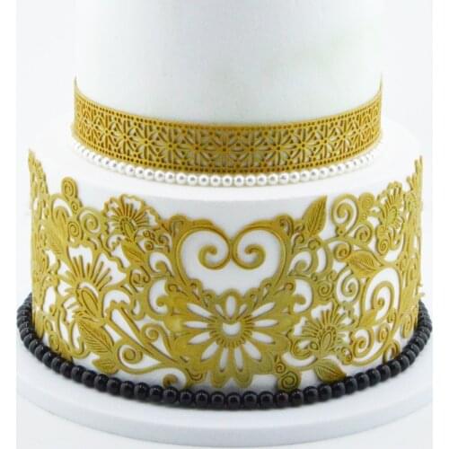 Food Grade Pink Lace Silicone Mold Lace Mats Fondant Cake Silicone Mold Embossing Tools