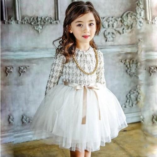 Princess belle dress 2019 girls spring dresses tulle tutu girl Long sleeve dress fashion princess costumes sweet kids clothing