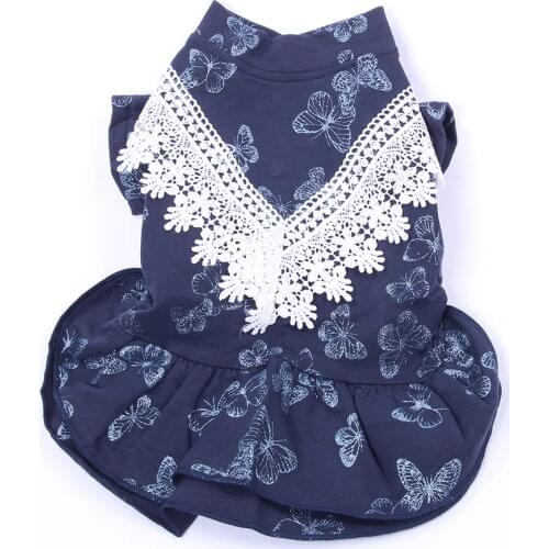 Princess Pet Dog Dress Shirt Hearts&Lace Cat Puppy T-shirt Skirt Spring/Autumn Clothes Apperal