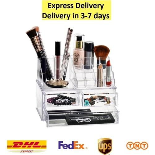 Clear Plastic Makeup Drawers organizer Lipstick Storage box Cosmetic Storage Lipgloss Organizer Holder Display rack Stand