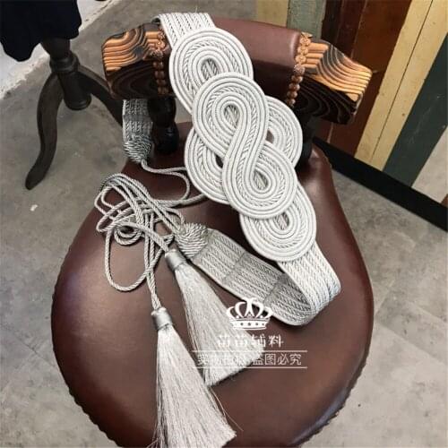 Silver gold Handmade lace hand-woven ribbon golden belt, military uniforms, dresses, dance clothes, decorative buckles