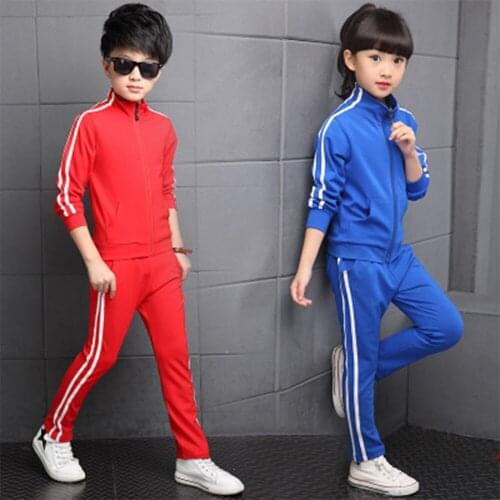 New solid-color activewear suits for boys and girls for spring baby girl clothes Kids clothing Clothes girl Sportswear