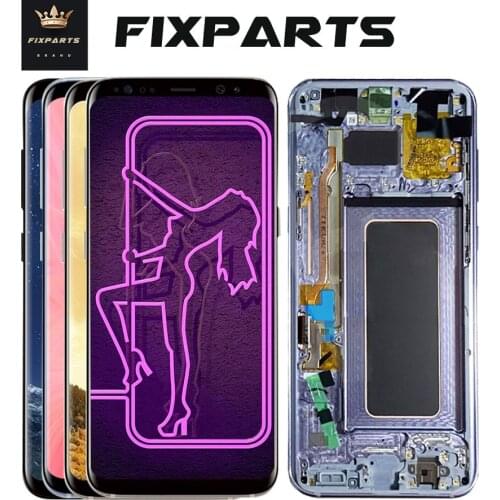 SUPER AMOLED 5.8'' Replace For SAMSUNG S8 G950 LCD Digitizer Assembly 6.2'' For Galaxy S8 Plus G955 Touch Screen With Burn Shad