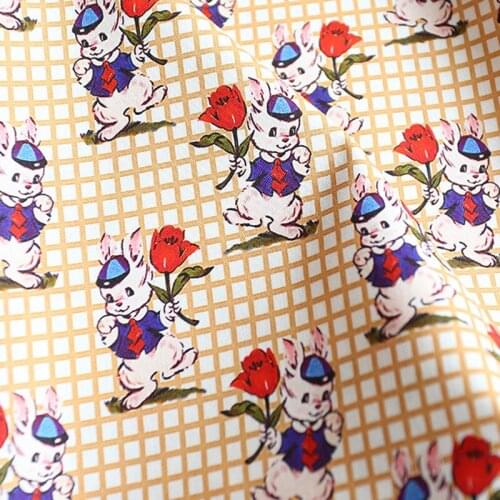 50x140CM Cartoon Cute Bear Print 100% Cotton Fabric for DIY Children Dress Sewing Handmade Accessories DIY Material