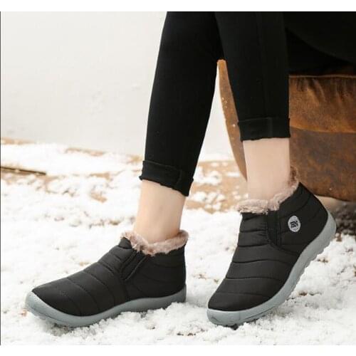 Plus velvet Waterproof Women Winter Shoes Couple Unisex Snow Boots Warm Fur Inside Antiskid Bottom Keep Warm Mother Casual Boots