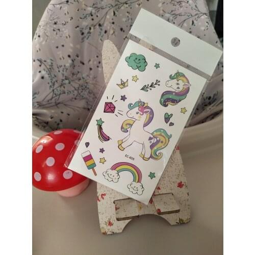 Unicorn RainbowHorse Temporary Tattoos Cartoon Kids Fake Tattoo Sticker Waterproof Tatto Art Tatoo Hand Arm For Child Boy