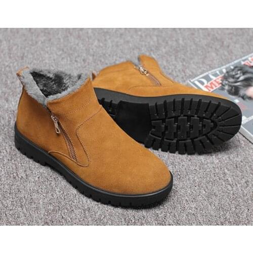 Winter cotton shoes snow boots thick warm plus zipper waterproof non-slip high mens shoes