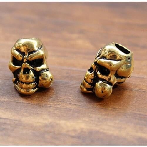 1PC Deformity Ugly Man Skull Brass Knife Beads Lanyard Pendant Paracord Umbrella Rope Necklace Bracelet DIY Pendant Accessories