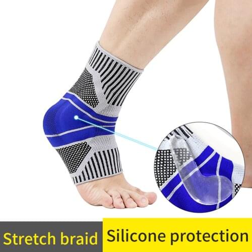 1pc Ankle Support Compression Sleeve With Silicone Gel Reduce Foot Swelling Pain Relief From Plantar Fasciitis Ankle Brace
