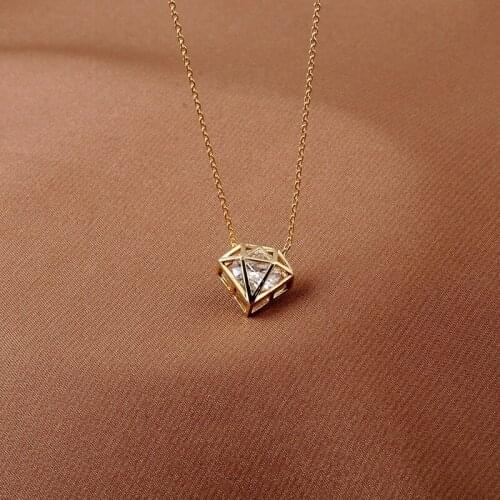 10pcs 2017 Chocker Statement Origami Cone Necklace Women Chic Jewelry Elegant CZ Pendant Bridesmaid Gift BFF