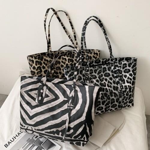 2020 Leopard Zebra Print large womens bag large capacity shoulder bags PU leather tote bags ladies wild bags sac a main femme