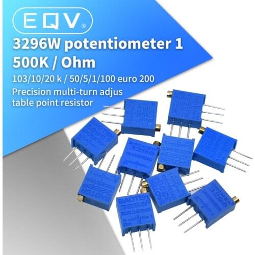 3296W 50 100 200 500 1K 2K 5K 10K 20K 50K 100K 200K 500K 1M ohm Multiturn Trimmer Potentiometer High Precision Variable Resistor