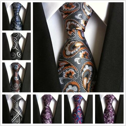 8cm Men Woven Neck Tie Fashion Paisley Floral Ties for Wedding Party