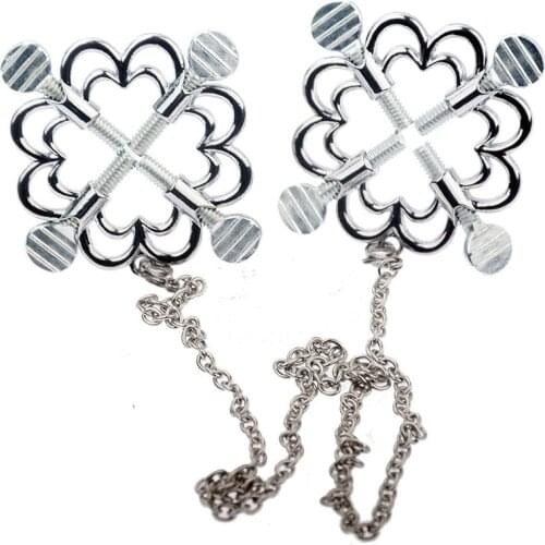 Adult Games Erotic Mimi Stimulators Metal Chain Stainless Steel Nipple Clamps Slave BDSM Fetish Sex Toys For Couples Breast Clip