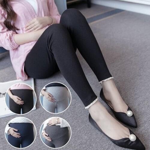 High Waist Maternity Slim Belly Pant Trousers for Pregnant Women Thin Legging Pencil Feet Pant Pregnancy Clothing Plus Size