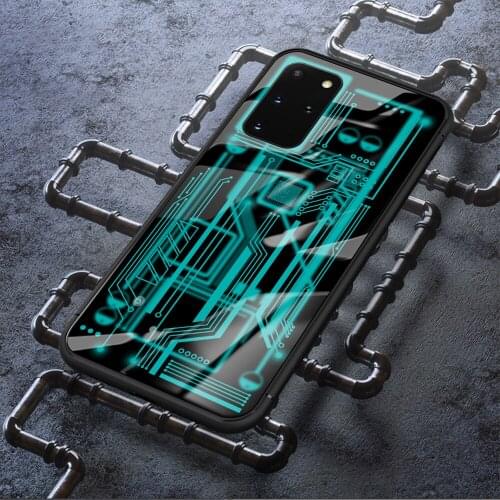 Case for Samsung note 20 ultra tempered glass hard cover for samsung S20 s21 plus note 20 ultra Green technology style