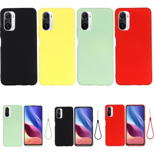 For Xiaomi poco F3 X3 NFC 10T Pro Lite Redmi Note 10 Pro Case Fashion Ultra thin Soft Silicone shockproof Back Cover with strap