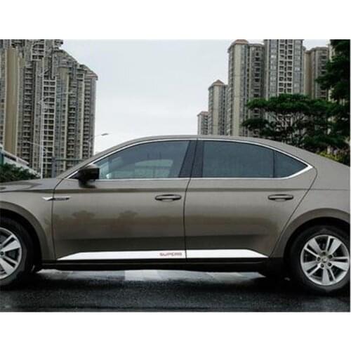 For Skoda Superb 2016 2017 2018 2019high quality Stainless Steel body side moldings side door decoration Car Styling Accessories