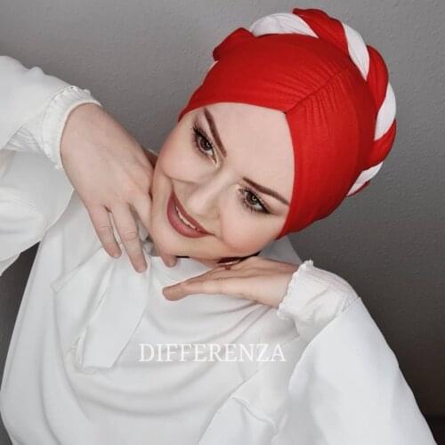 Differenza Hijab Turban Double Sides Haute Couture Hand Made Special Design Muslim women clothing Islamic Fashion Turkey Wedding