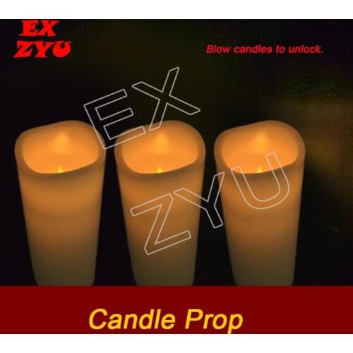 EXZYU Candle Prop real life escape room blow on or out in sequence or no order controller chamber room