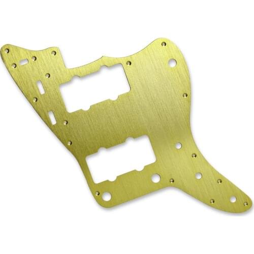 FLEOR Gold Anodized Metal Aluminum Guitar Pickguard 1Ply & Screws for Vintage US Jazzmaster Guitar Parts