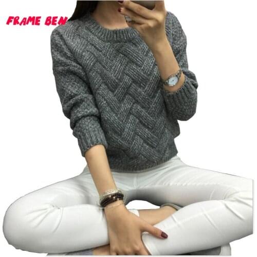 FRAME BEN 2019 Sweater for Women Pullover High Elasticity Knitted Sweater Jumper Autumn Winter Female Basic Loose Sweater