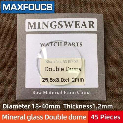 Table glass round smooth mineral glass Double dome thickness 1.2mm, diameter of 18 mm ~ 40mm,45pieces