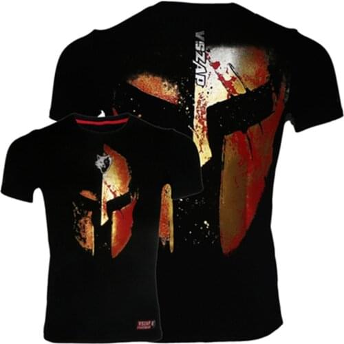 VSZAP MMA Summer Mens Running T-Shirts, Boxing Muay Thai Quick Dry Compression Sport, Fitness Gym Running, Sportswear Slim