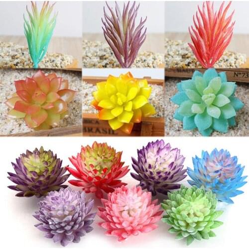 Lovely Artificial Succulent Plants Lotus Landscape Decorative Flower Mini Multicolor Fake Succulents Plant Garden Decoration