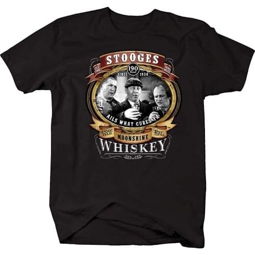Three Stooges Moonshine Whiskey Vintage New Fashion Men Men T Shirt T Shirt Cotton Men Short Sleeve Tee Shirts Baseball T Shir