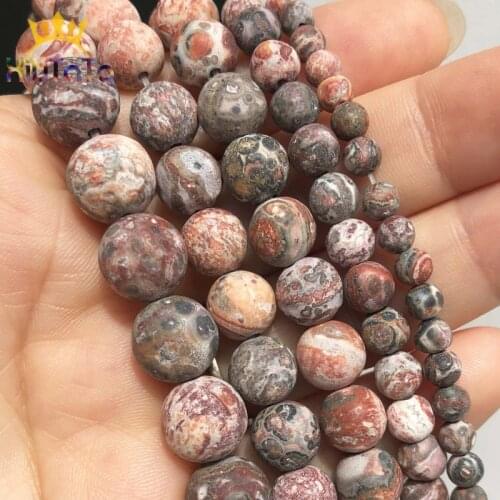 Natural Dull Polished Matte Leopard Skin Jaspers Loose Stone Beads For DIY Jewelry Making Bracelet Accessories 15''4 6 8 10 12mm