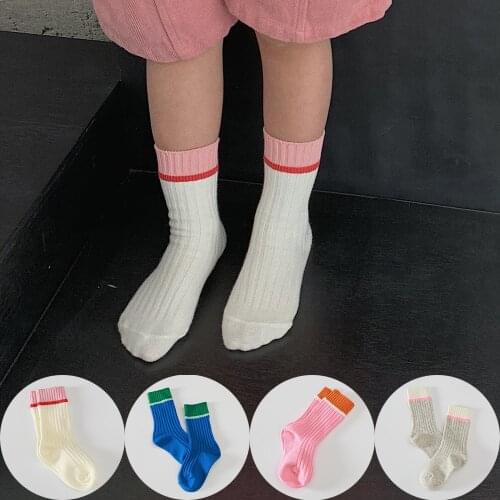New 1-7Years Baby Girls Cotton Socks Boys Stripped Toddlers Ankle Sock Children Sock Breathable Kids Sports Socks School