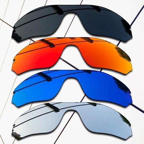 E.O.S 4 Pieces Black & Silver & Ice Blue & Fire Red Polarized Replacement Lenses for Oakley Radar Edge OO9184 Sunglasses