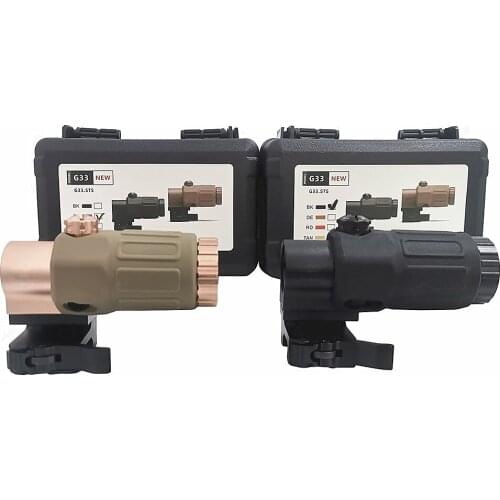 G33 Sight Scope Airsoft 3X Magnifier With Switch to Side Quick Detachable QD Mount For 20mm Weaver Rail Mounts