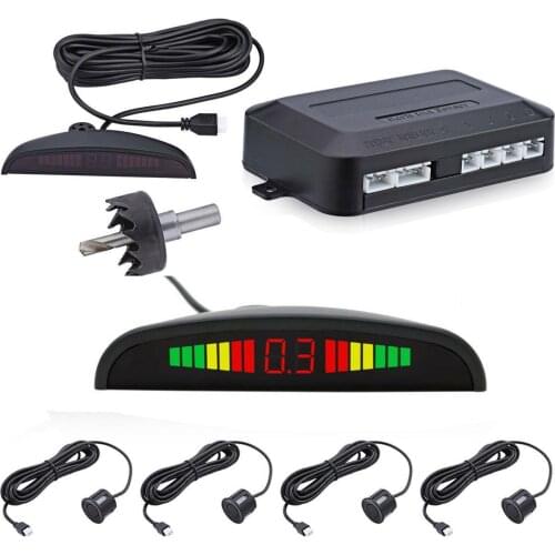 Car Parktronic Automatic LED Parking Sensor with 4 Sensors Reverse Backup Parking Radar Monitor Detector System Display