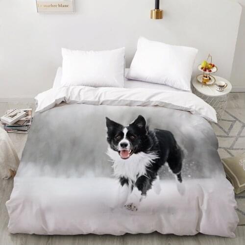 3D Duvet cover Quilt/Blanket/Comfortable Case Luxury Bedding 135 140x200 150x200 220x240 200x220 for Home animal dog snow