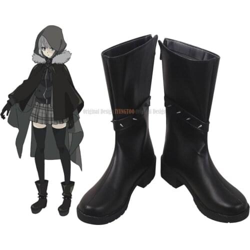 Gray Shoes Cosplay Lord El-Melloi II Case Files Gray Cosplay Boots Black Shoes Leather Boots for Unisex
