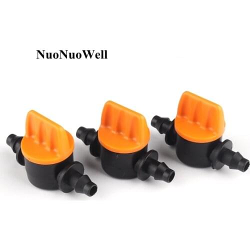 100pcs/lot 4/7mm Hose Mini Valve Home Garden Drip Irrigation Fittings Pipe Connectors Automatic Watering System Sprinklers Joint