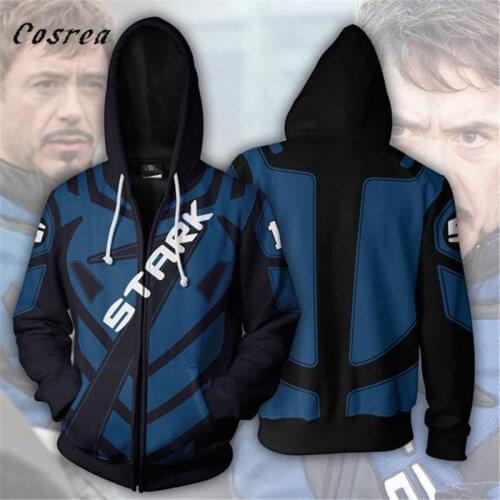 Endgame Iron Man Tony Stark 3D Print Hoodies Sweatshirt Thanos Captain America Coat Jacket Hoodie for Men Women