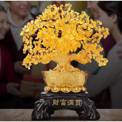 Topaz fortune tree decoration wine cabinet ornaments cash tree crafts porch TV cabinet decoration