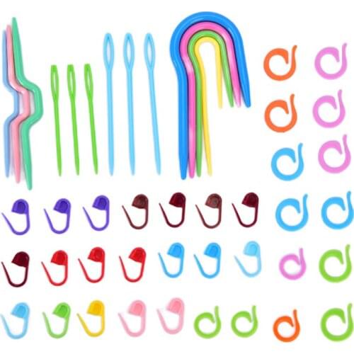 1 Sets Knitting Cable Needles Sewing Needles Long Plastic Knit Stitch Knitting Needles Crochet Hook Craft Knitting Tools