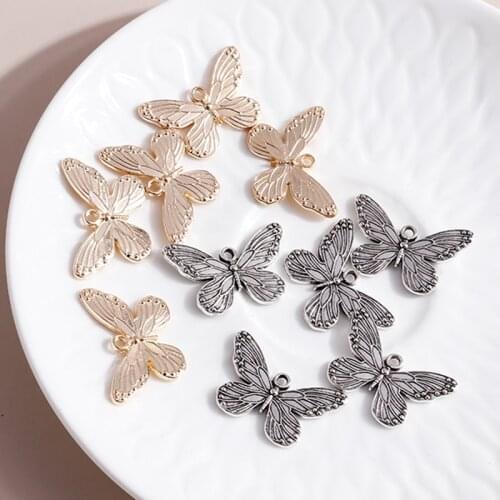 10pcs/lot 30*19mm Trendy Butterfly Charms for DIY Making Bracelets Pendants Necklaces Handmade Craft Jewelry Accessories