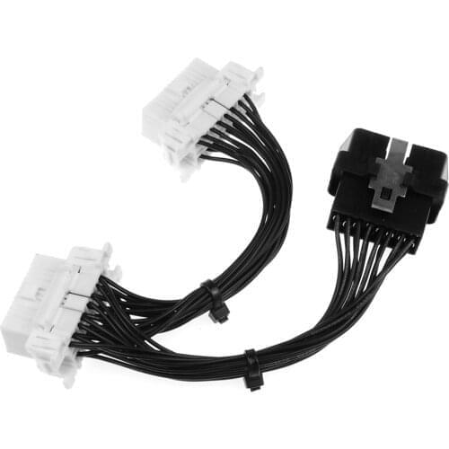 16 pin OBD2 OBDii OBD 2 Splitter Extension Cable one Male to Two Female Y Cable OBD2 splitter extension for ELM327 Icar2