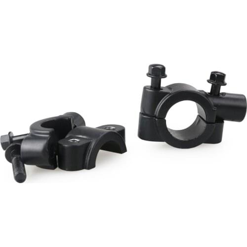 2pcs10MM 7/8 Inch Motorcycle Bicycle Aluminum Handlebar Mirror Mount Clamp Rear View Mirror Mount Adapter Holder Clamp(Black)