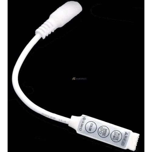 20pcs Mini 3 Keys Single Color LED Controler Brightness Dimmer DC plug DC 12V 24V for LED 3528 5050 5730 SMD strip light