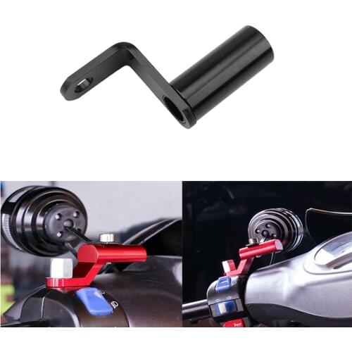 2x Motorcycle Rearview Side Mirror Extender Bar Bracket For Phone GPS Black