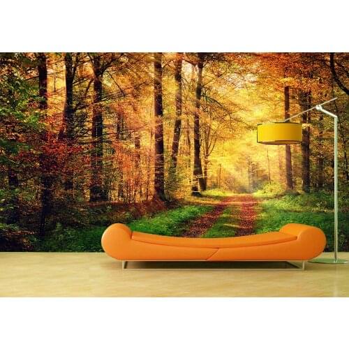Customize Any Size 3D Wallpaper Living Room Sofa Wall surface Modern Autumn Sunshine Pastoral Background Mural